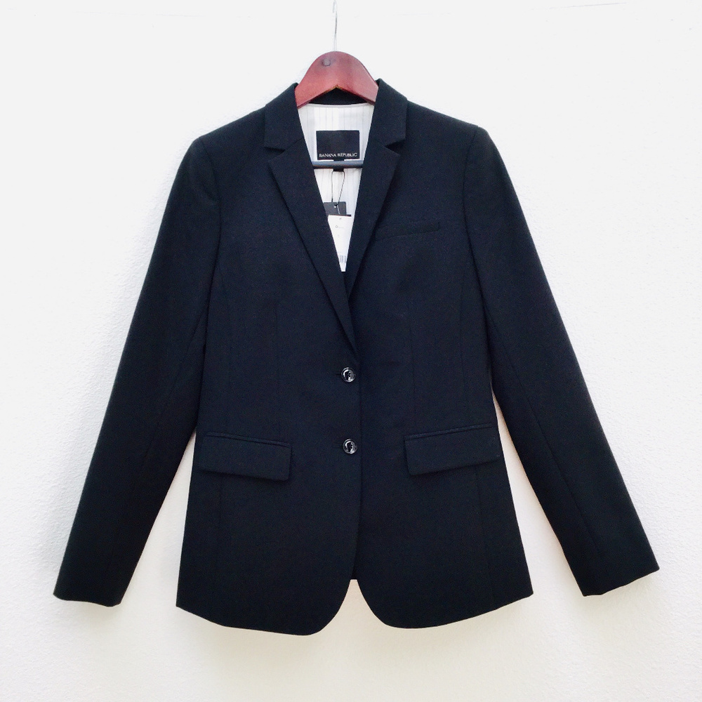 Banana Republic Black Lightweight Wool Blazer NWT